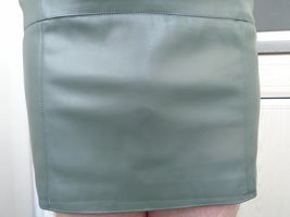 new pics,green leather mini