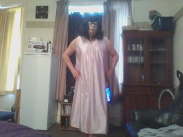 Trying on my new long nightie for cold winter nights