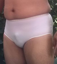 Outside With My Little Bulge in My Nylon Panties!