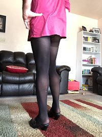 Decided to throw on a cute little dress and some leggings today. What does ...