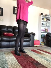 Decided to throw on a cute little dress and some leggings today. What does ...