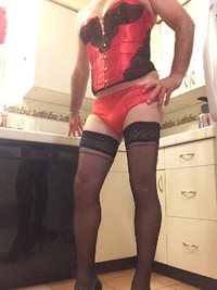 Red corset and pantie kinda day.
