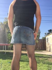 Really like this denim skirt and the way it hugs my ass checks.