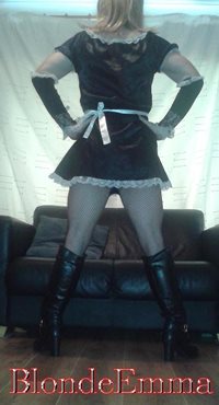 maids outfit and boots  like me to do your housework?