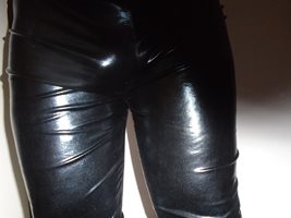 black pvc leggings