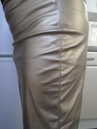 silver pvc skirt