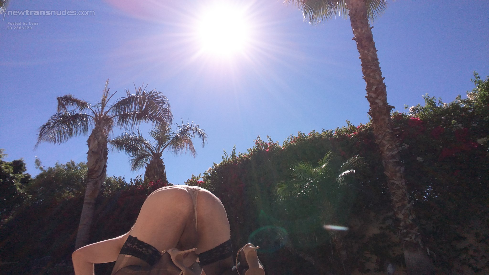 Sunny outdoor heels and hose