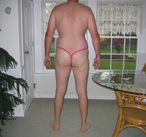 Older photo just getting into sexy undies Hairy V-thong