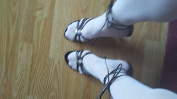 White nylons abd heels