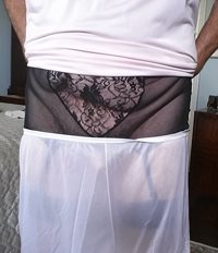 black garter belt & sheer panty