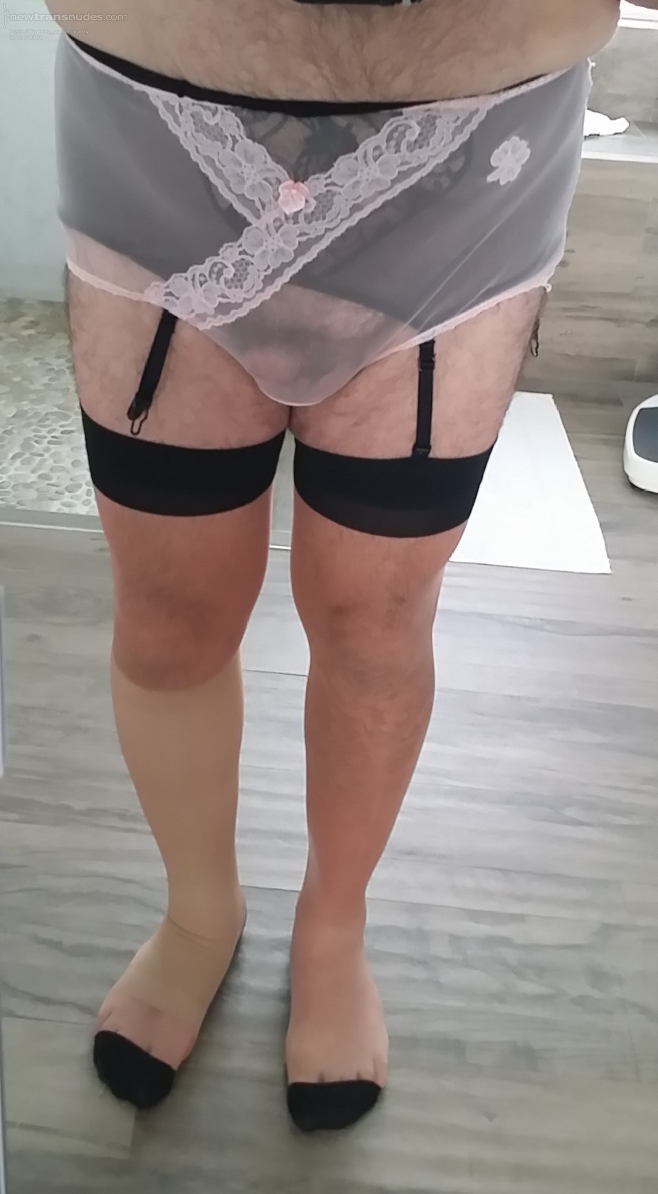 sheer pink panty over black gb