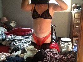 Red panties,and nylons