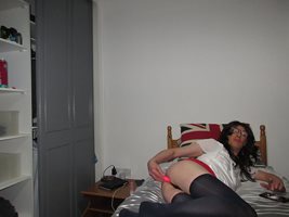Debbie the slut lying down and thinking of England while her pussy is tingl...