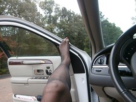 showing my feet in my car