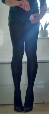 Quick morning play, tights, heels and top. I thought looked ok. For a quick...