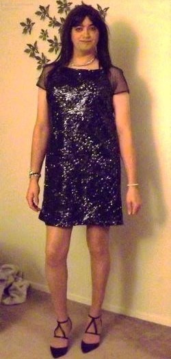 Shiny black dress!