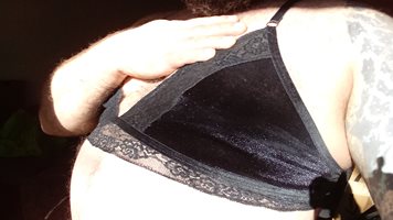 I bought my first bra. Black lace and suede. Do you like it?