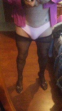 Pantyhose with pink panties