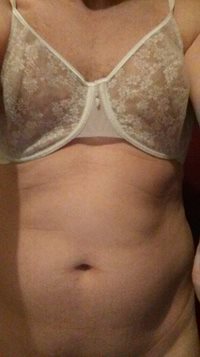 Trying on my wifes bra