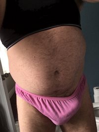 The wife’s sports bra and used panties. They smelled great before I put the...