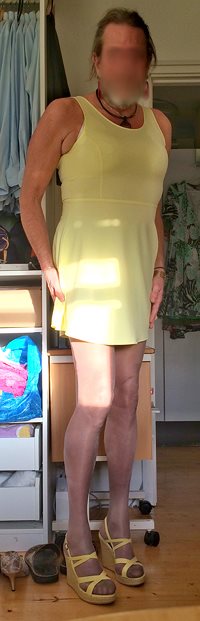 New tits, new dress, new sandals.  Like me in yellow?