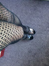 Sexy body stocking, crotchless and tiny skirt