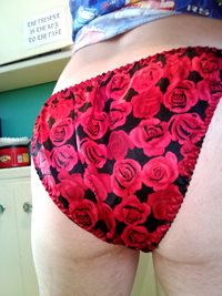 Silk panties with roses