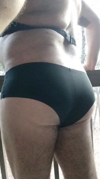 Rub your hard cock on my silky smooth, panty covered ass and we'll see wher...