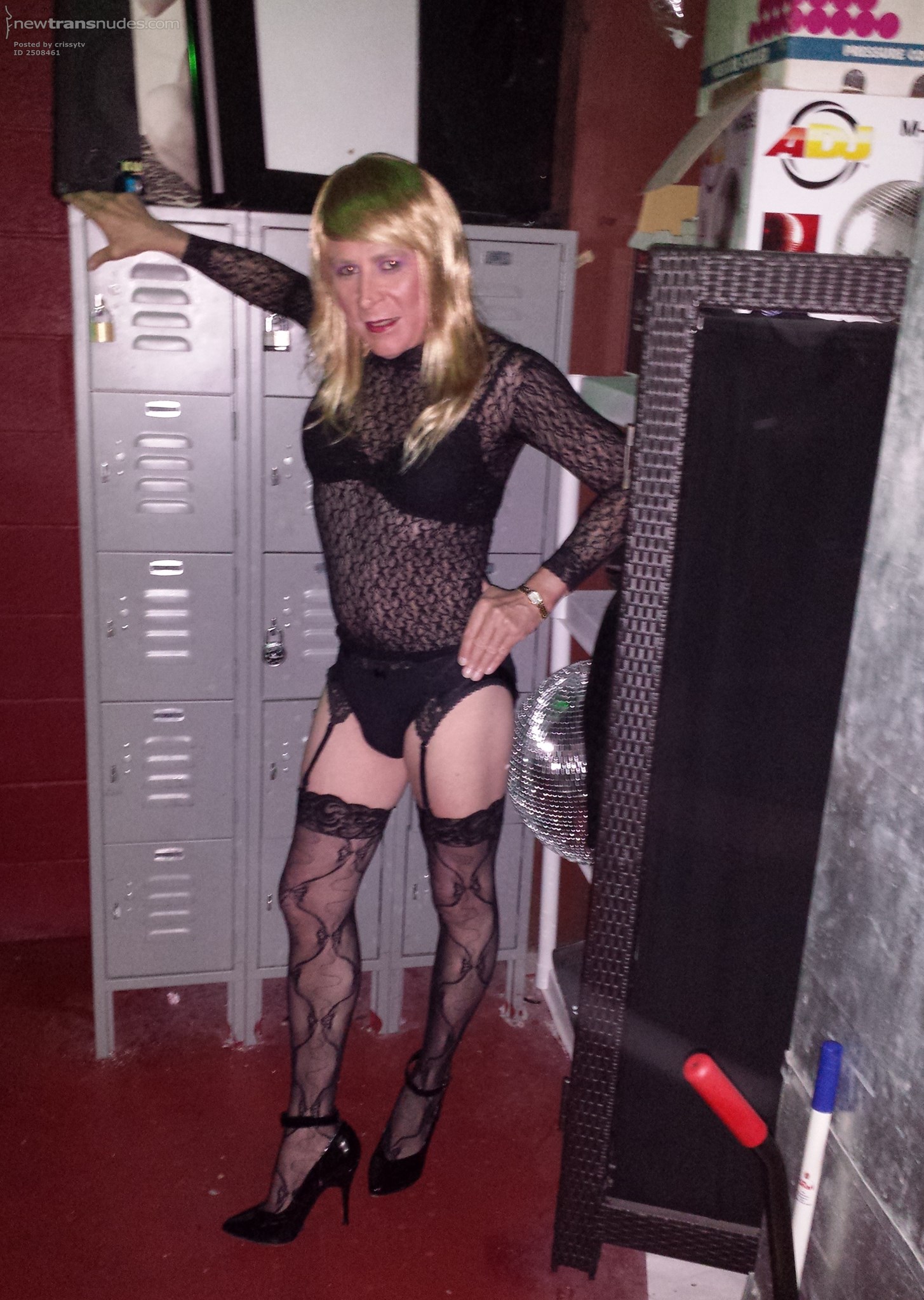 Crissytv360 showing off Black Lingerie