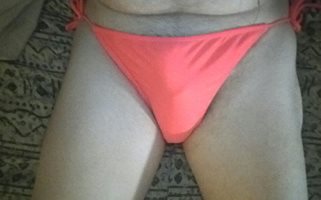 Orange bikini bottom juniors style and size, side tie