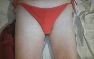 Cute red bikini bottom