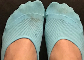 Blue footsie socks