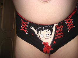 Betty Boop Christmas panties worn 4 Dec 2018.