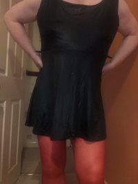 loving my new red tights with a special cock hole