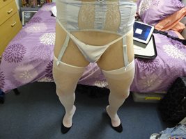 White stockings and g-string