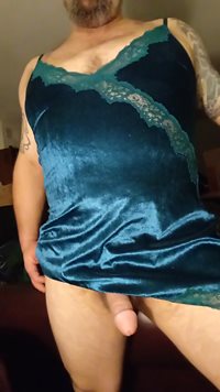 New "velvet" and lace nighty. Do you like it? Am I your cup of tea?