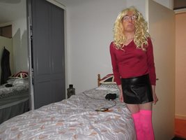 do you like my new black leather skirt it was free be off another   t-girl