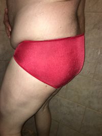 Red panty ass
