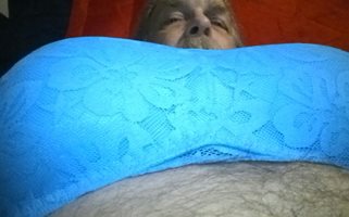 My sexy new blue lace bra