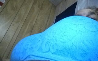 My sexy new blue lace bra