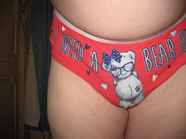 my new "I need a bear hug" panties worn 17 July 19.
