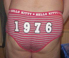 Backt of new Hello Kitty panties worn 21 July 2019.