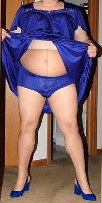 Blue Nylon Panties