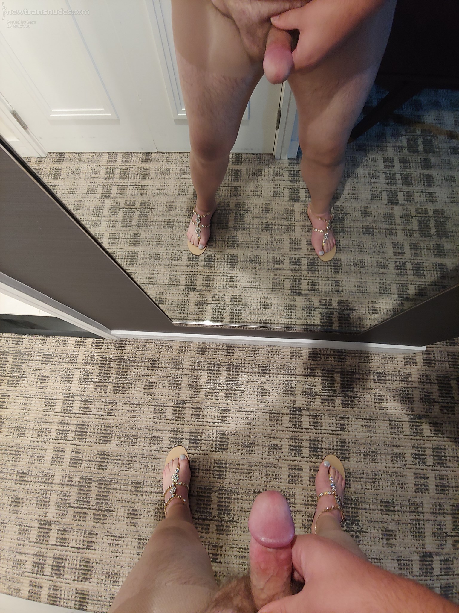 Sparkly sandals in hotel