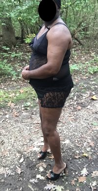 Black cami top and lace shorts