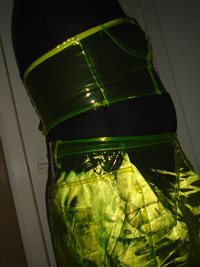 neon green plastic outfit