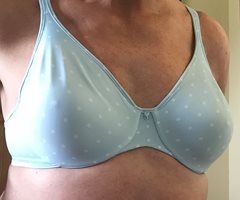 My Salute to Bras continues with a light blue/white dot Bali bra.