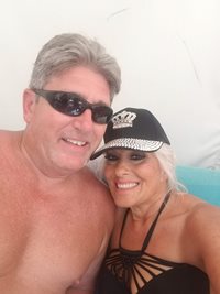 Kimberly & John by the pool