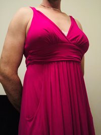 A pretty pink summer dress, new breast forms and a sexy nylon thong ??