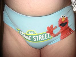 Sesame street Elmo panties first worn 10 March 2020.